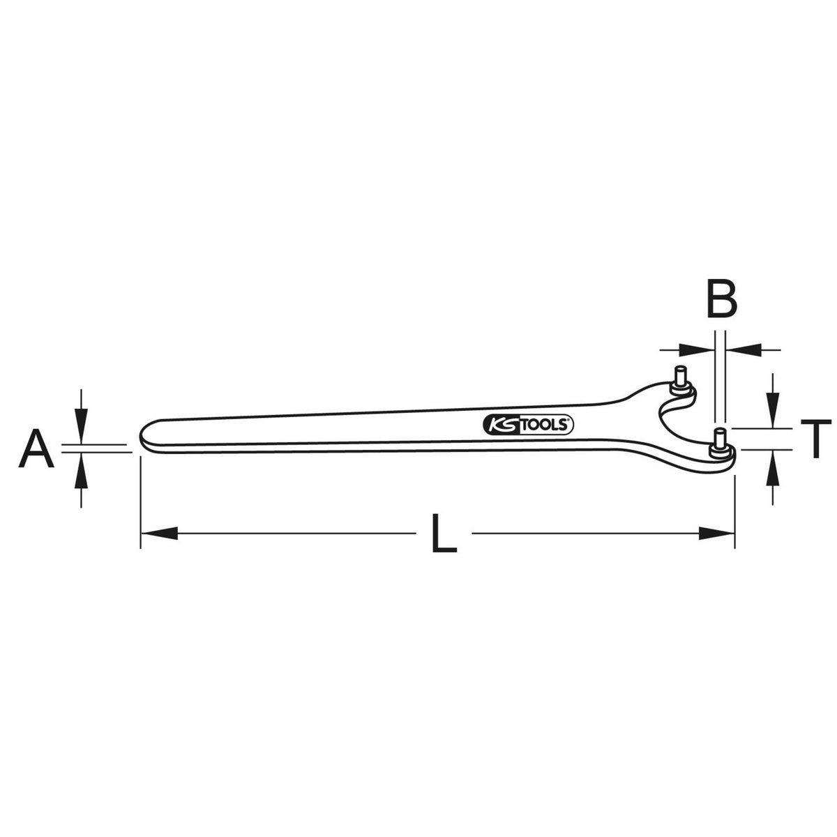 KS Tools Zweilochmutterndreher Steckschlüssel 60mm Spezialstahl metrisch - 4042146559253