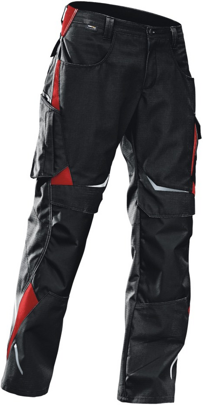 B-Ware Kübler Hose Arbeitshose Pulsschlag Schwarz Mittelrot Größe 54 Meterstabtasche