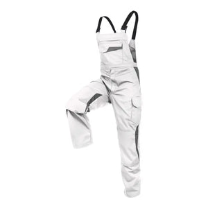 B-Ware Kübler Latzhose Arbeitshose Berufsbekleidung Vita Mix Weiß Mittelgrau Größe 64