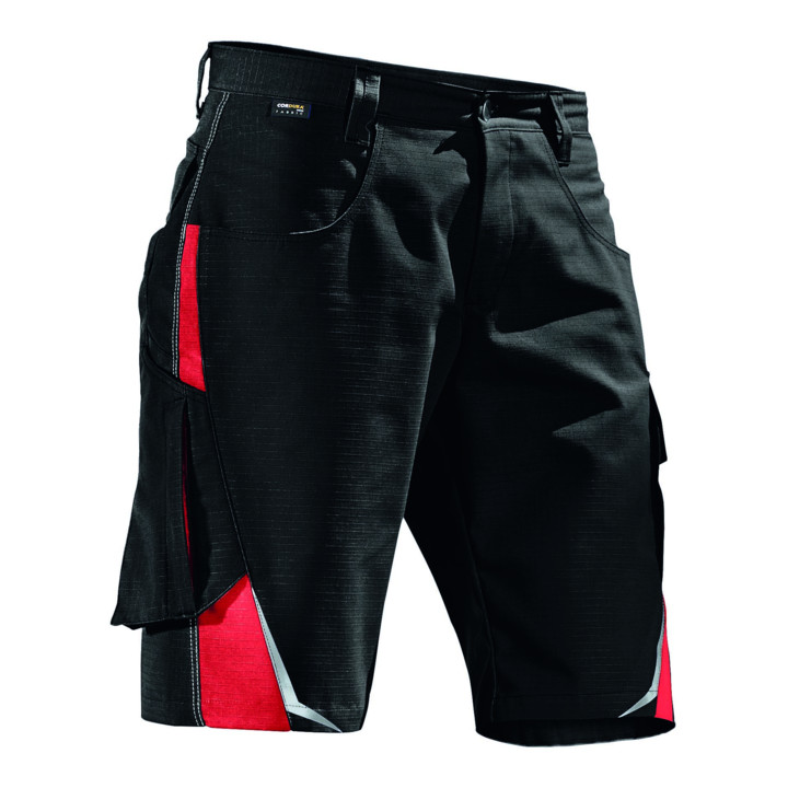 B-Ware Kübler Workwear Pulsschlag Bermuda Shorts Arbeitshose Schwarz Mittelrot Größe 52