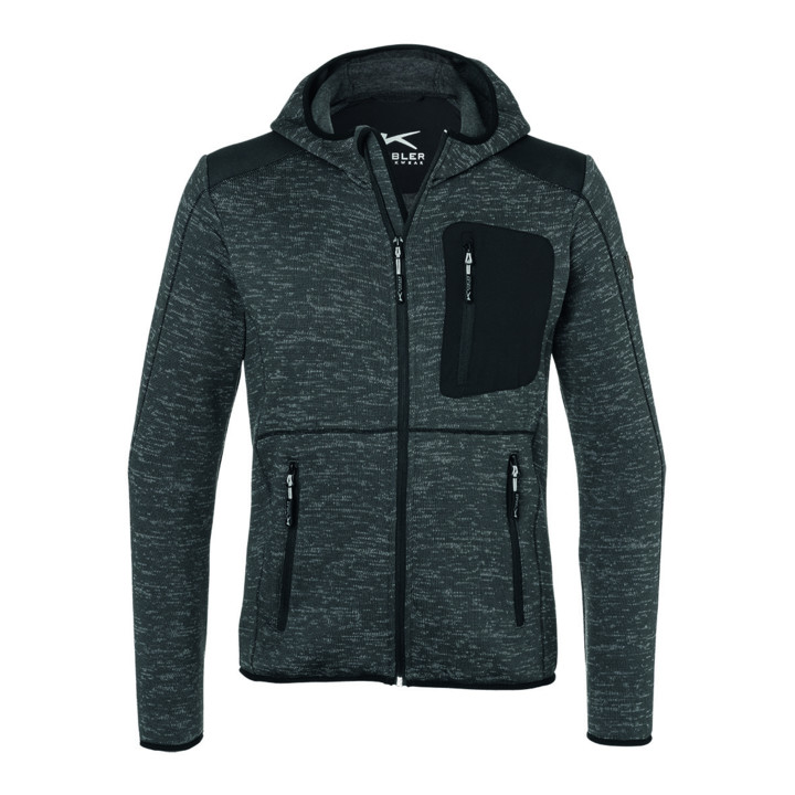 Kübler Workwear Strickjacke Jacke Sweatjacke Anthrazit Schwarz Kapuze Größe L B-Ware - 4053813468563