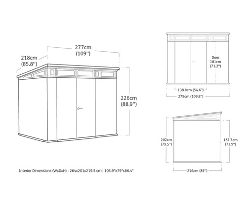 B-Ware Keter Gartenhaus Hütte Häuschen Schuppen Shed Signature Ashwood 279x218cm - 7290112639004