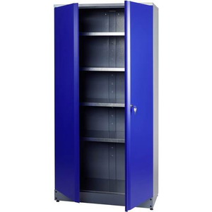 B-Ware Küpper 70297 Hochschrank Schrank Werkzeugschrank 2 Türig Blau Silber