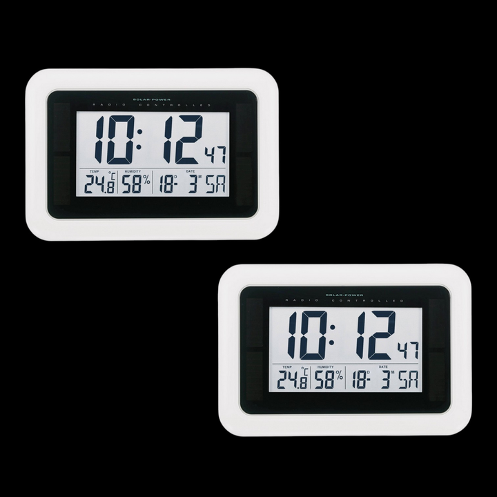 Conrad Solar Funk Wanduhr Funk Wanduhr Uhr Digital 280 Mm X 190 Mm X 23 2 Stück B-Ware - 4064161202440