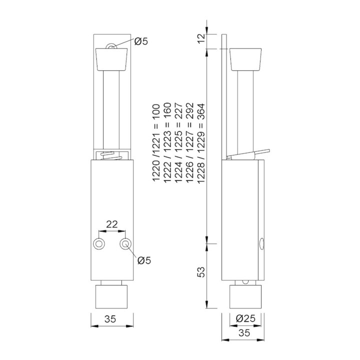 B-Ware Kws Türfeststeller Türhalter Türmontage Silber Hub 120mm Aluminium - 4041518135620