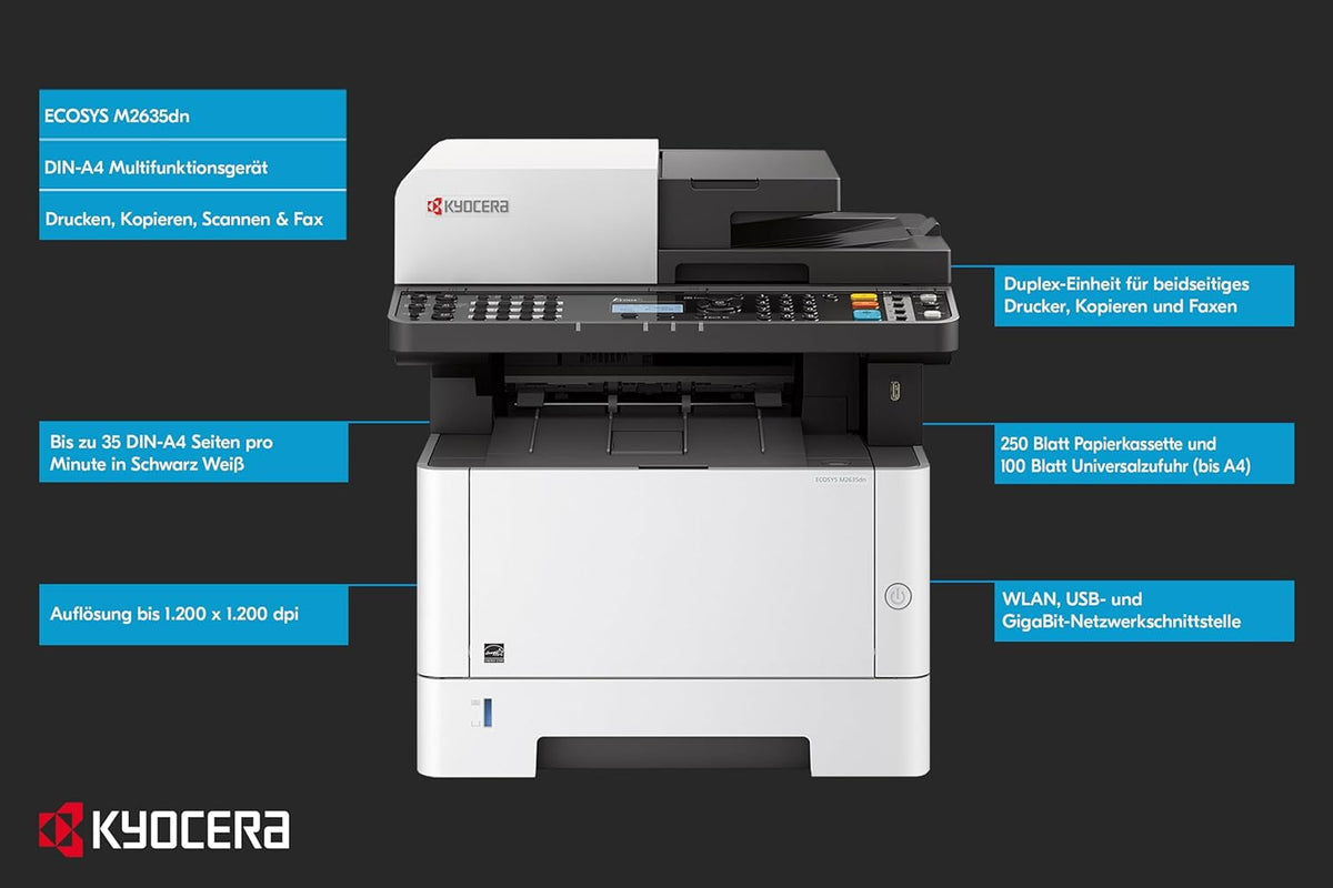 Kyocera ECOSYS M2635dn Multifunktionsdrucker Monolaser A4 DEFEKTWARE - 0632983040270