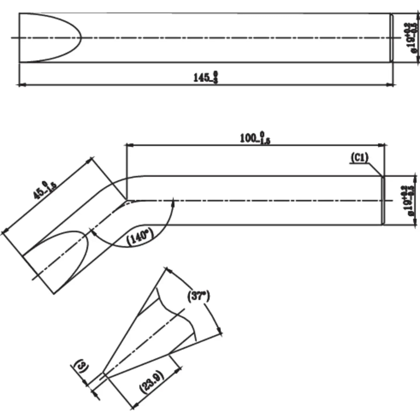 B-Ware Toolcraft Lötspitze Ersatzlötspitze Meißelform Hochleistungs Handlötkolben 245 - 4064161015910