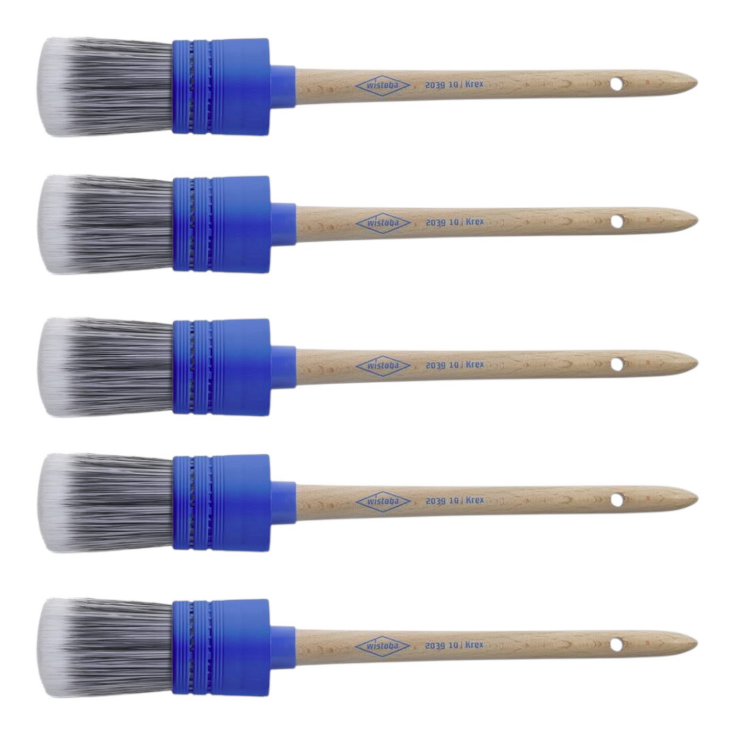 Wistoba Ringpinsel Lackierpinsel Krex Pinsel Blau Kunstfasern 45mm 5 Stück B-Ware