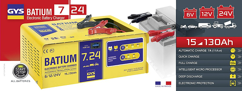B-Ware Gys Batium 7.24 024502 Automatikladegerät 6 V, 12 V, 24 V 11 A 11 A - 3154020024502