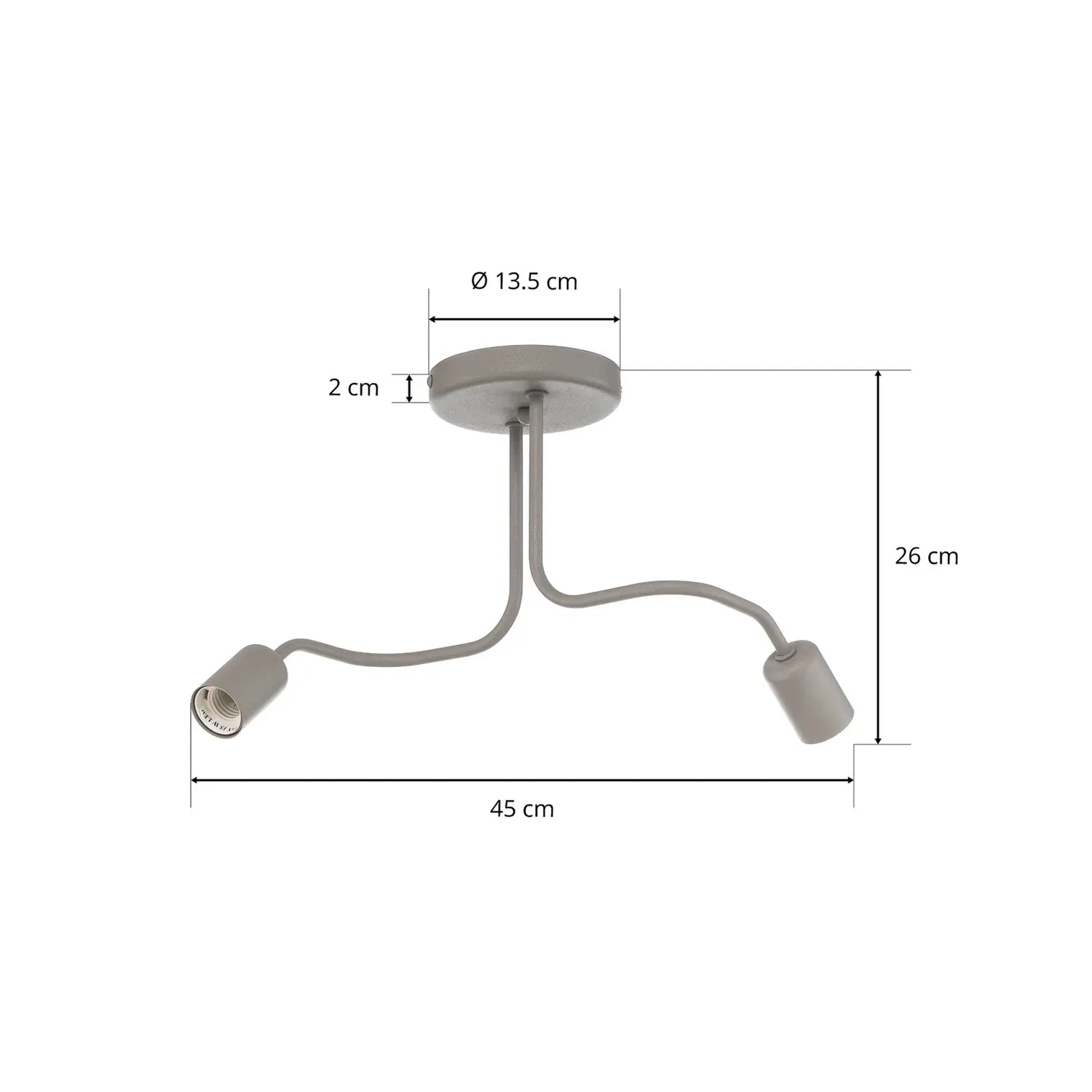 B-Ware Lamkur Deckenleuchte Joiy Deckenlampe Grau 2 Flg Hängelampe Leuchte E27 Lampe - 5907687438773