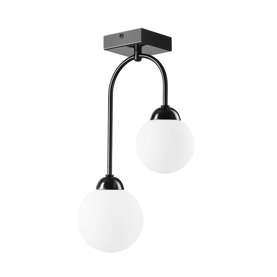 Lamkur Deckenleuchte Lampe G9 Bandi Schwarz 2flg Stahl Glas Wohnzimmer B-Ware - 5907687449168