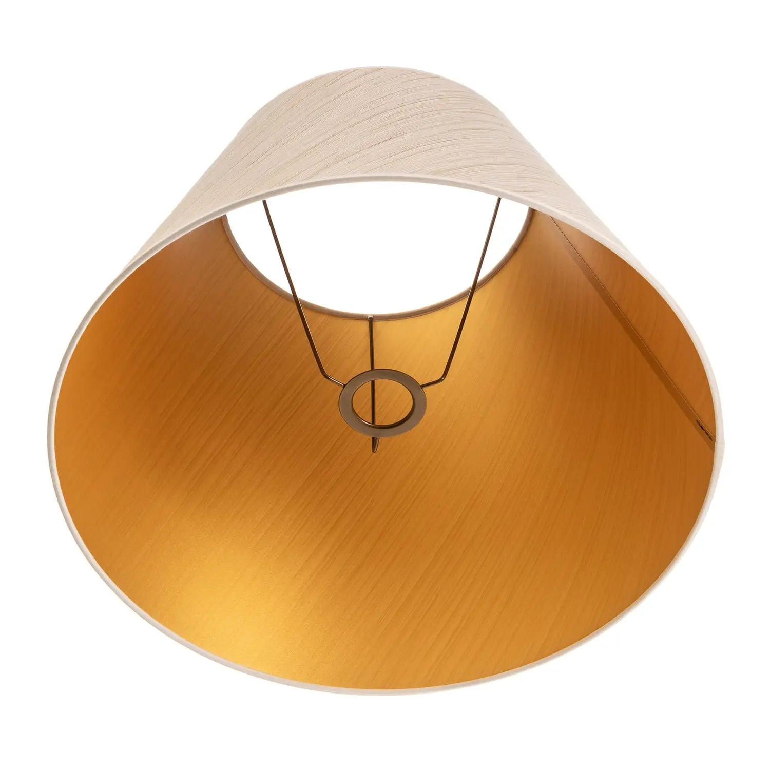 B-Ware Lampenschirm Schirm Sofia Textil Weiß Gold Gestreift Innenraum Höhe 31cm - 5903689186308