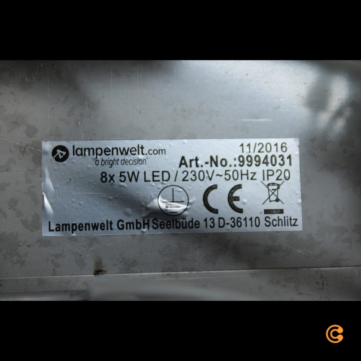 Lampenwelt Wandleuchte Wandlampe Metall COB LED Enja Silber Beleuchtung 46 cm - 4251096510577
