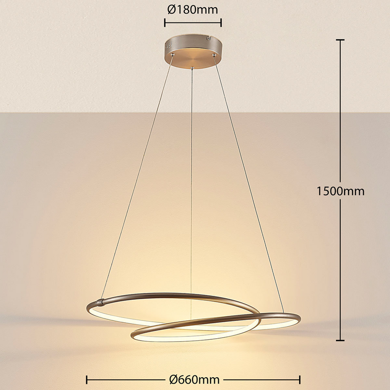 Lampenwelt LED Hängeleuchte Mirasu Deckenlampe Pendelleuchte Deckenlampe LED - 4251096547245