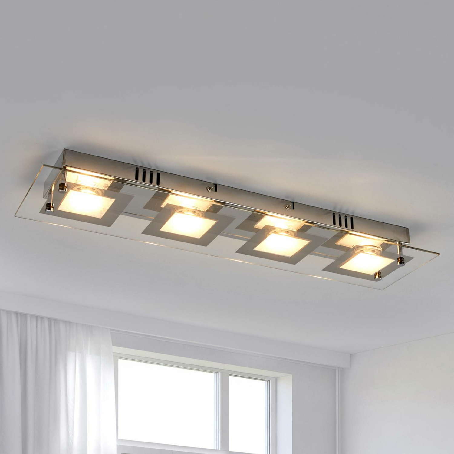 B-Ware Lindby Längliche Led Deckenlampe Deckenlampe Lampe Leuchte Manja Mit Chrom Led - 4251096526301