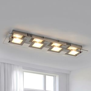 B-Ware Lindby Längliche Led Deckenlampe Deckenlampe Lampe Leuchte Manja Mit Chrom Led