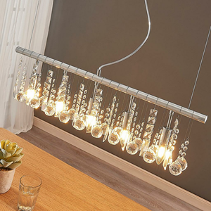 B-Ware Lindby Längliche Pendelleuchte Pendelleuchte Lampe Leuchte Matei Kristallen 5 Fl