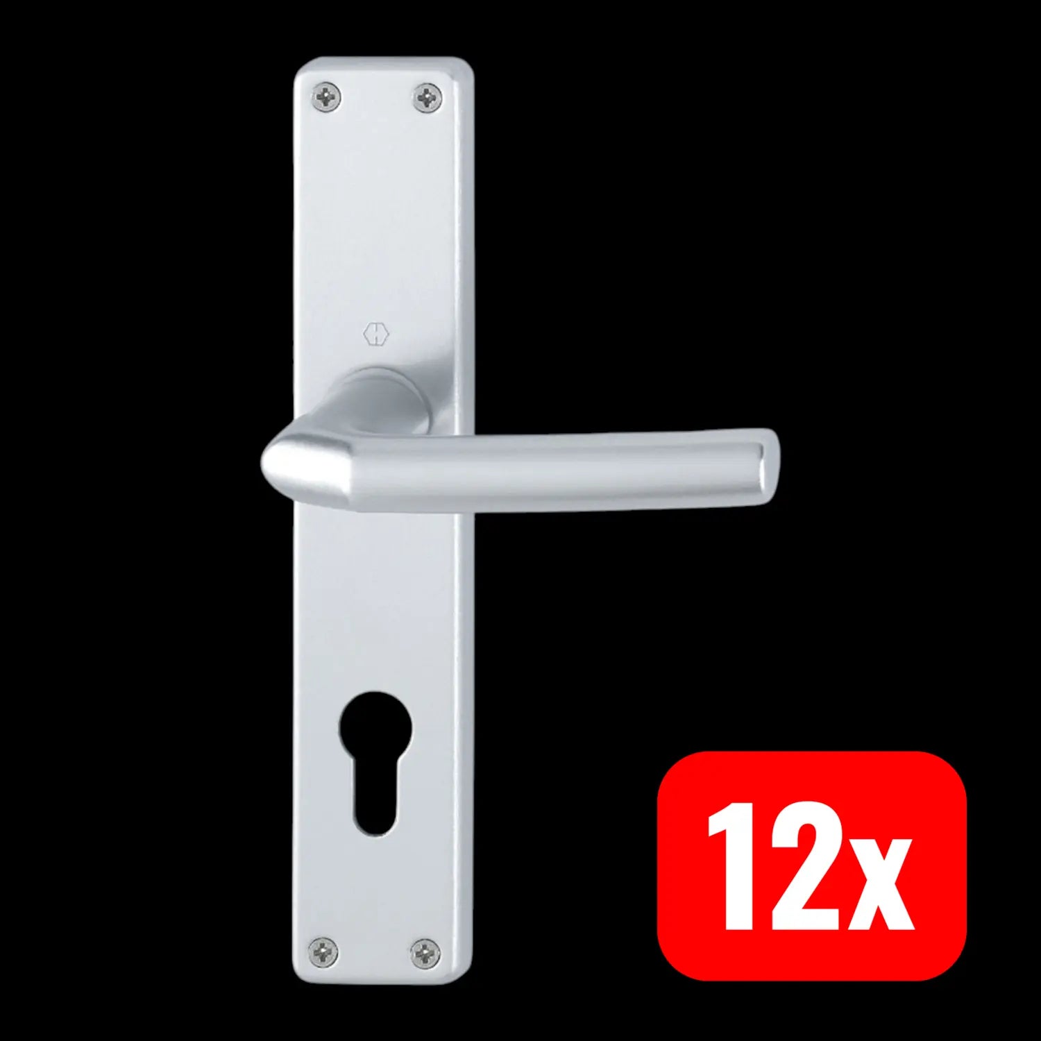B-Ware Hoppe Langschildgarnitur Türgarnitur Türgriff 1117/202 Sp Alu F1 Pz 72mm 12 Stück - 4012789055924