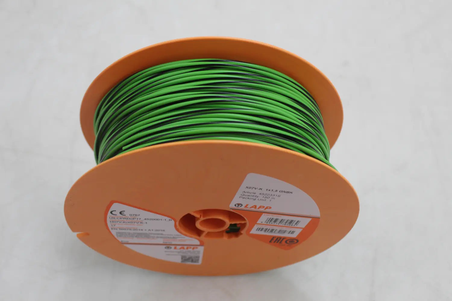 B-Ware Lapp Einzelader Installationsleitung Kupfer Pvc Grün Schwarz 1 X 1,5mm² 150 M - 4044774705064