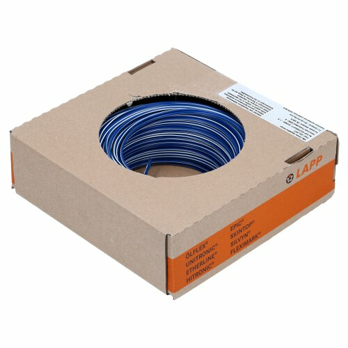 B-Ware Lapp Litze Einzelader 1x0.5 Mm² 500 V Flammwidrig Dunkelblau Weiß 100 M 3 Stück - 4044773458848