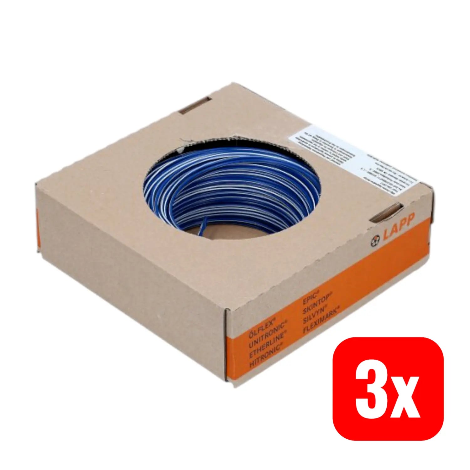 B-Ware Lapp Litze Einzelader 1x0.5 Mm² 500 V Flammwidrig Dunkelblau Weiß 100 M 3 Stück - 4044773458848