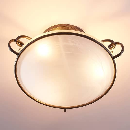 Lindby Deckenlampe Rando LED Deckenleuchte dimmbar silber Ø50cm Glas 3-flammig - 4251096523898