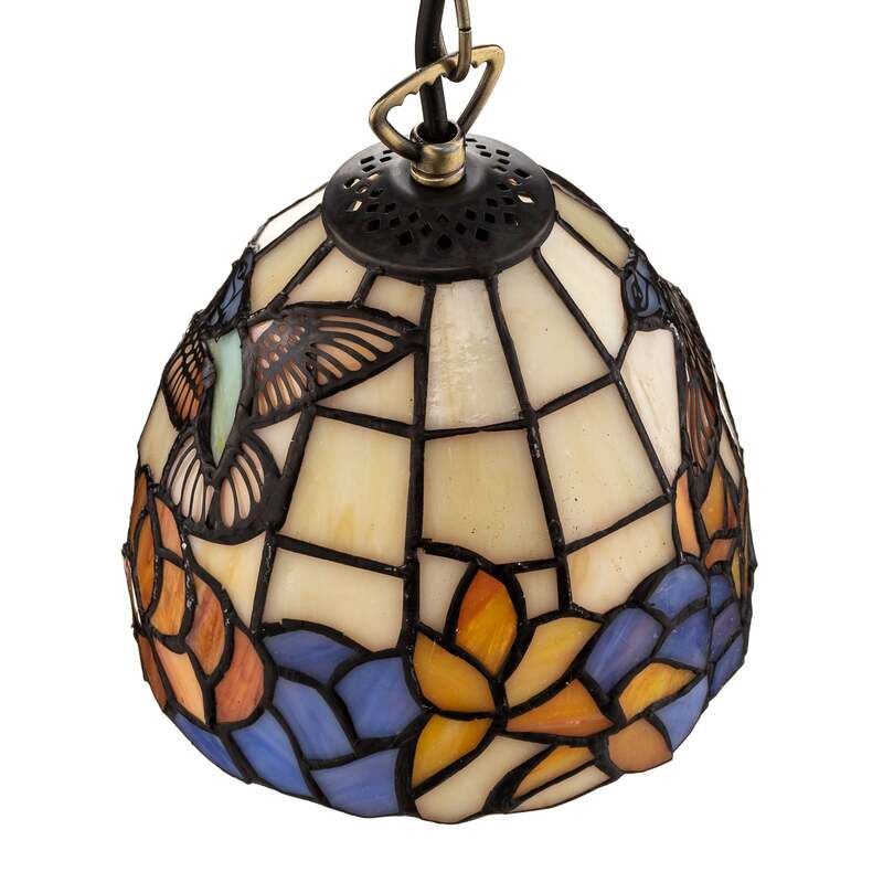 Artistar Hängeleuchte Tiffany Stil COLIBRI dimmbar Lampe bunt braun 15x13cm - 0243158701599