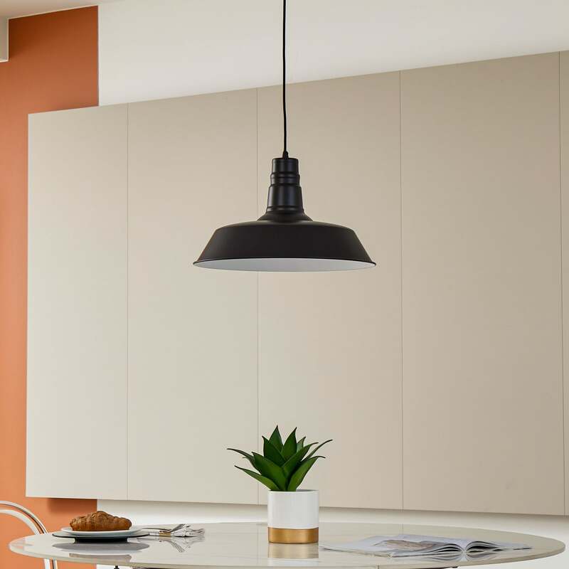 Lindby Hängeleuchte Laylan LED Pendelleuchte Lampe dimmbar schwarz Ø46cm 80cm - 4251911793161
