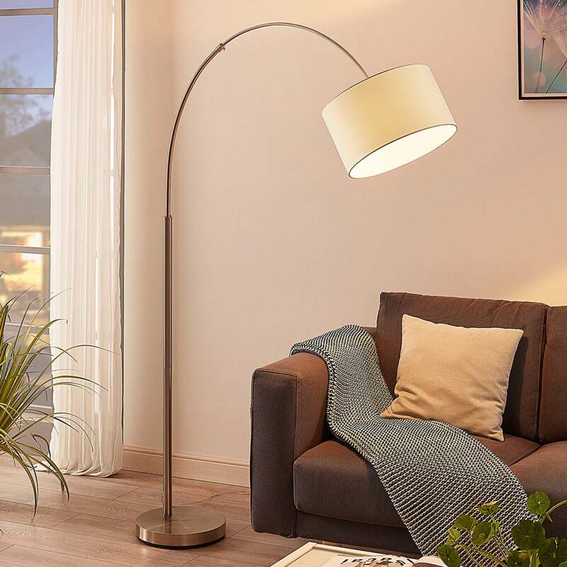 Lindby Stehleuchte Bogenleuchte Railyn LED Lampe Leuchte warmweiß 200cm weiß - 4251096544930