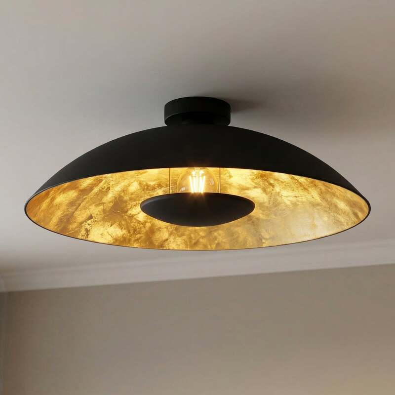 Lindby Deckenlampe Emilienne LED Lampe Leuchte dimmbar schwarz gold Ø60cm 20cm - 4251096535426