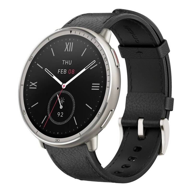 Amazfit Active 2 Smartwatch Premium Version Lederarmband schwarz Edelstahl - 6970100377552