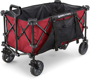 B-Ware Gorilla Carts Faltbarer Festivalwagen 7 Kubikfuß mit Getränkehaltern Rot