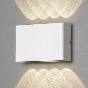 B-Ware Konstsmide Außenwandleuchte Wandlampe LED Chieri weiß Glas Aluminium Außen