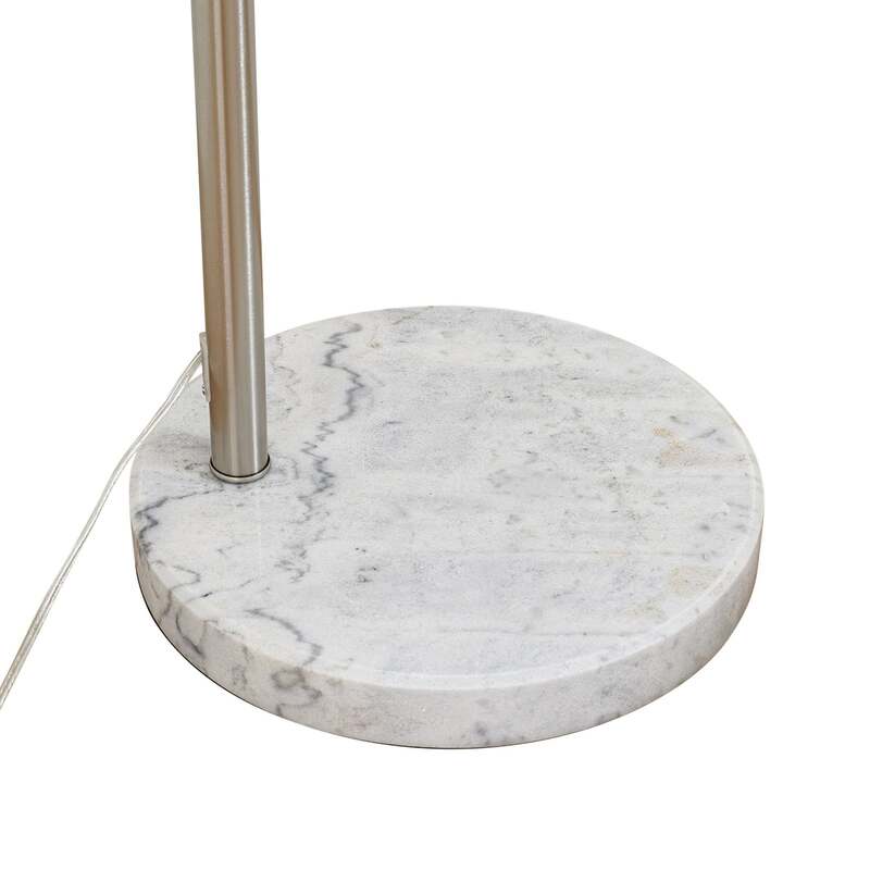 Lindby Bogenleuchte Alverton weiß nickel 197 cm Metall Glas E27 15 W - 4255830904271