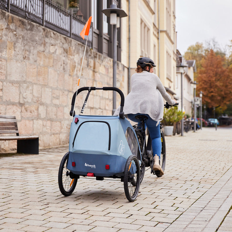 Hauck Dryk Duo Plus Fahrradanhänger Buggy Dunkelblau für 1-2 Kinder - 4007923515075