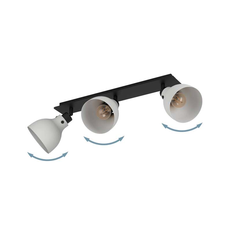 Eglo Deckenstrahler Matlock LED Strahler 3-flg dimmbar grau schwarz 74cm - 9002759438296