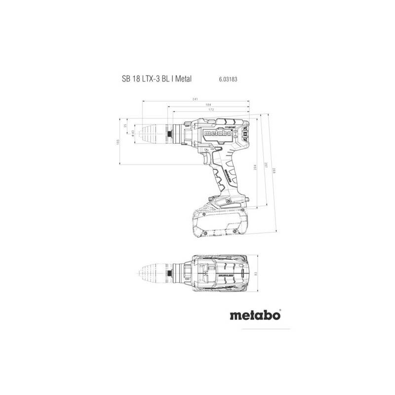 Metabo Akku-Schlagbohrschrauber SB 18 LTX-3 BL I Metal 2 Akkus Koffer Ladegerät - 4061792211681