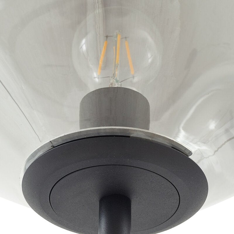 Lindby Stehleuchte Lelia LED Lampe Stehlampe Leuchte grau 150cm Glas Metall - 4251911798708