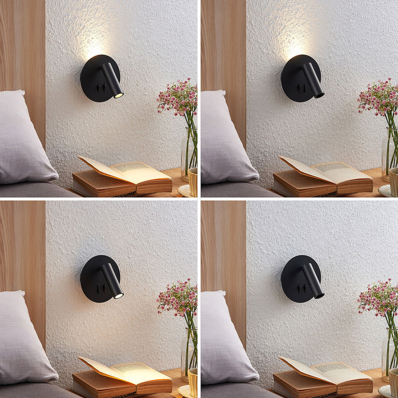 Lucande Wandleuchte Magya LED Wandlampe Strahler dimmbar schwarz Ø14cm 600Lumen - 4251096570212