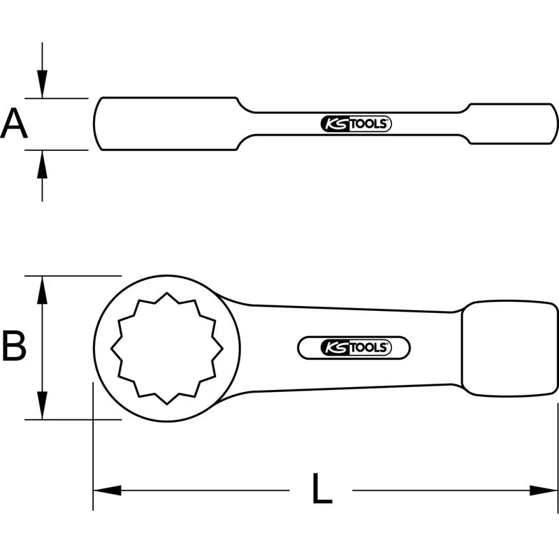 KS Tools Schlag-Ringschlüssel 1 5/16" Chrom-Molybdän Stahl für schwere Montagen - 4042146560907