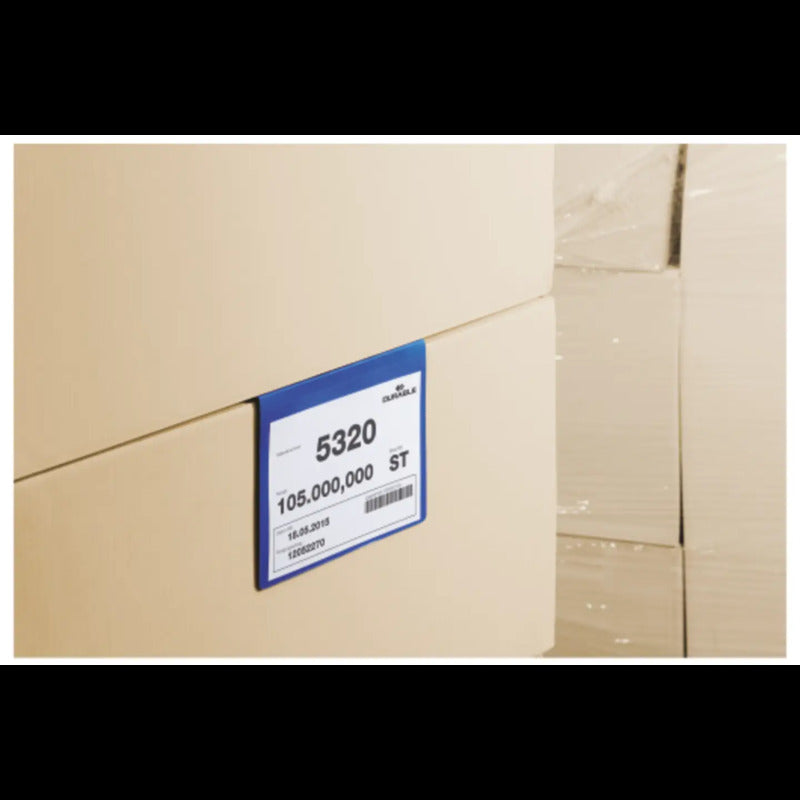 Durable Kennzeichnungstasche DIN A4 quer blau Kunststoff 50 Stück transparent - 4005546981710