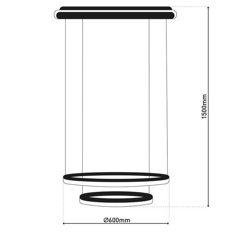 Näve Pendelleuchte Hängelampe LED CCT Ringe Fernbedienung schwarz Kunststoff - 4003222889336