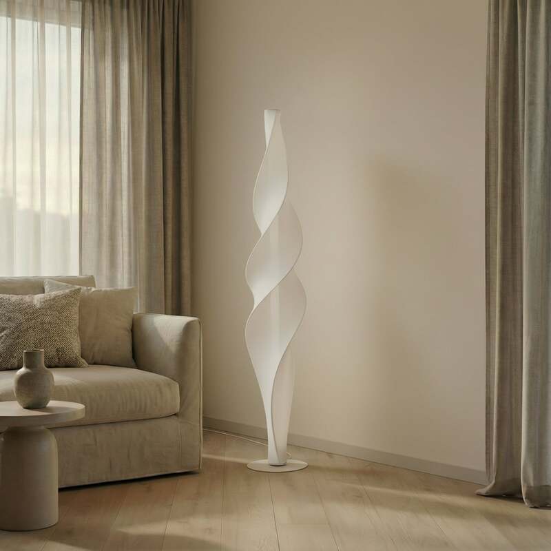 Lucande Stehleuchte Lampe Novelle LED dimmbar CCT 137cm weiß Kunststoff Stahl - 4255830904547