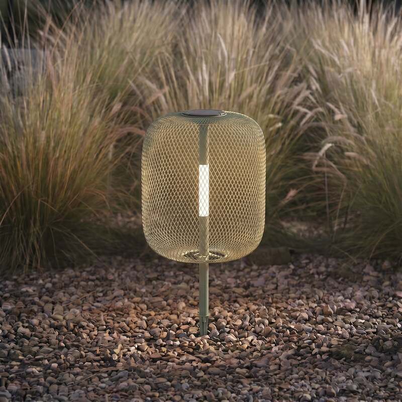 Lucande Gartenleuchte Faylen LED Außenlampe dimmbar salbeigrün IP65 68cm USB - 4255830912832