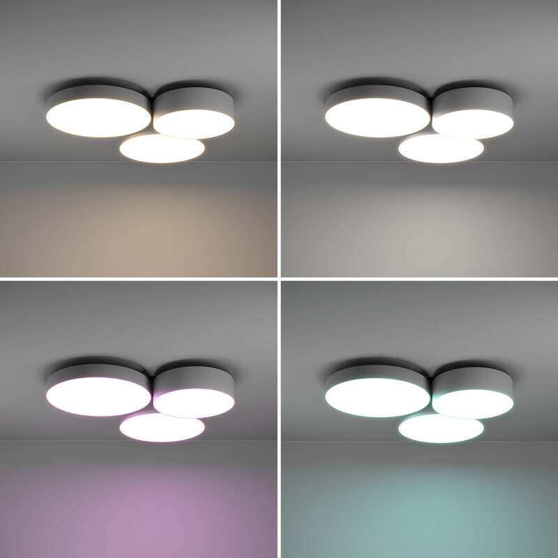 EGLO connect Deckenleuchte Barbano-Z LED dimmbar grau 60,5x56,5cm Smart Home - 9008606274208