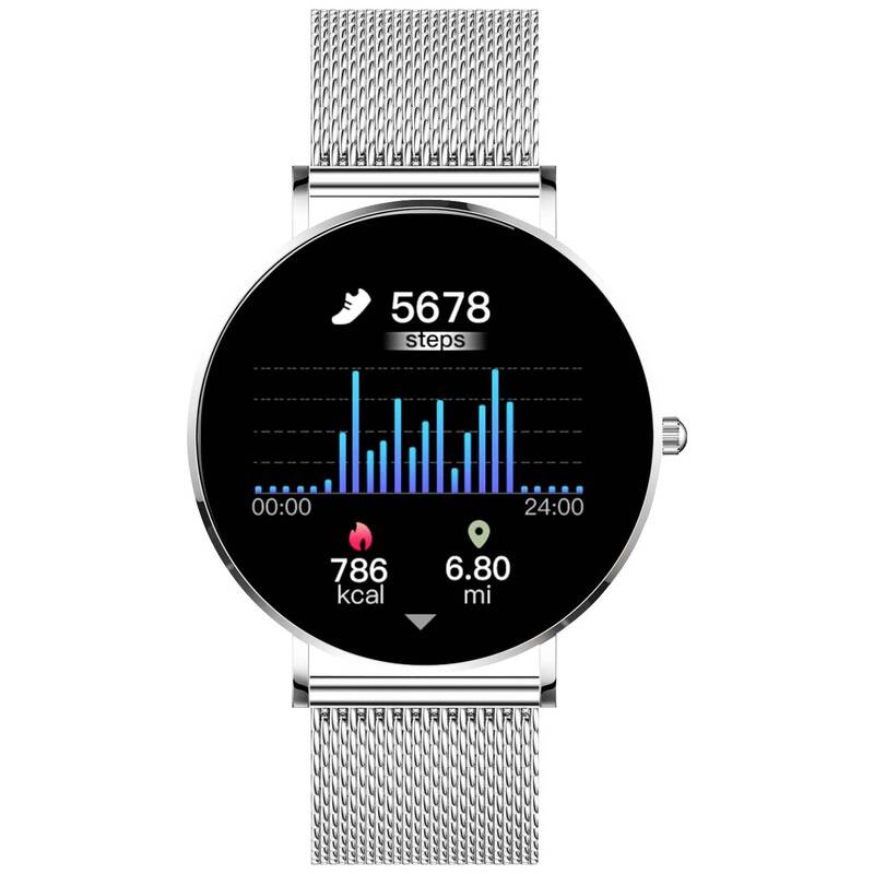 XCOAST Smartwatch SIONA 2 Fitnessuhr Anruf Benachrichtigung Topas Silver 42mm - 4260449576696
