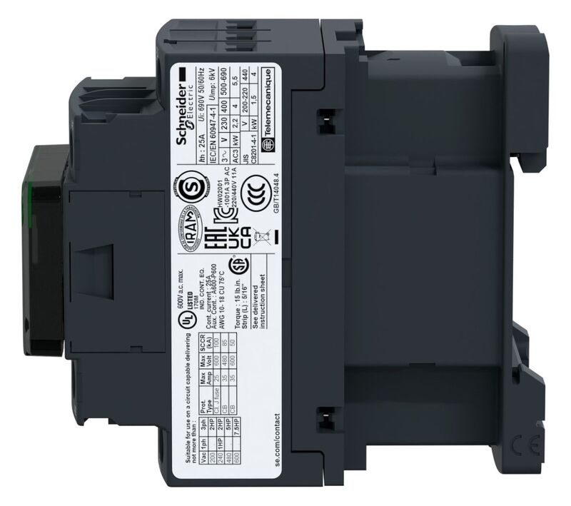 Schneider Electric Leistungsschütz Schütz LC1D12N7 3P 1S 5 5kW 400V AC Standard - 3389110349290