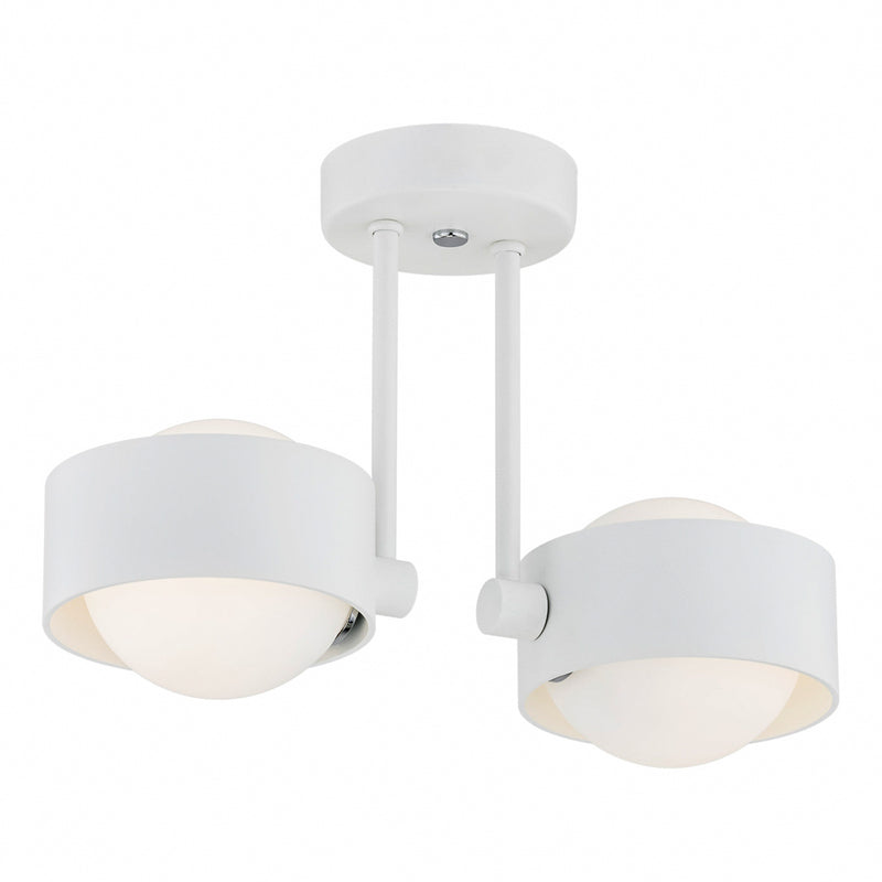 Deckenleuchte Mado weiß Stahl 2-flammig dimmbar IP44 34 cm Made in Europe - 5902553225624