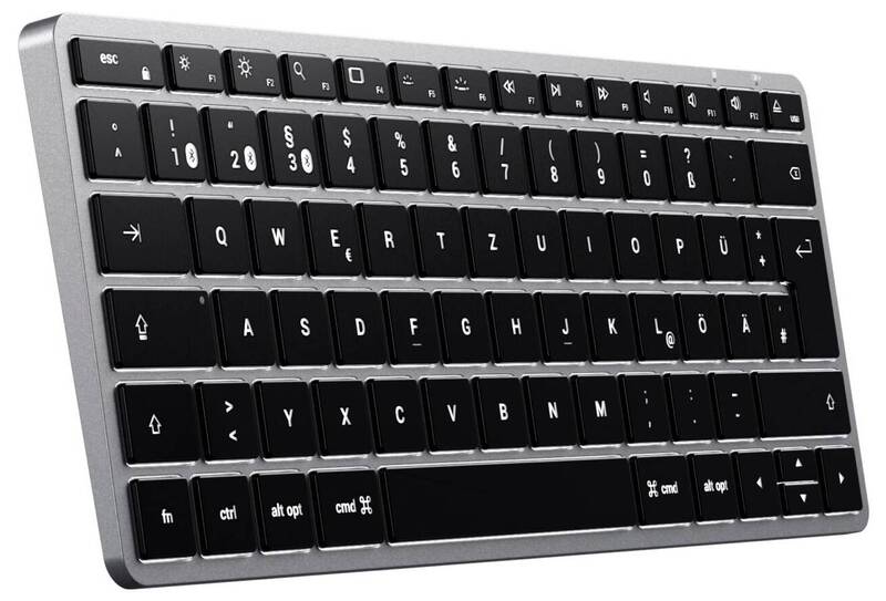 Satechi Slim X1 Mini Bluetooth Tastatur Keyboard Multimediatasten Anthrazit Akku - 0879961009694