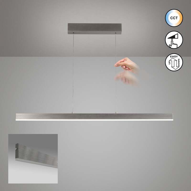 FISCHER & HONSEL Hängelampe Silvano LED Pendelleuchte dimmbar nickel 115cm CCT - 4003694611558